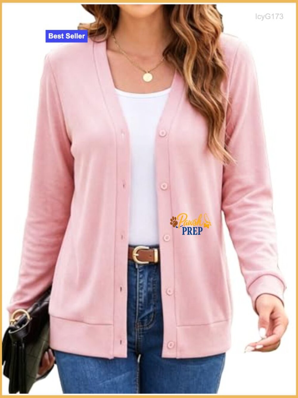 Womens V Neck Long Sleeve Button Down Cardigan Sweater Lightweight Knit - Picture 2 of 7